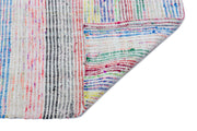 Girit Beige Striped Wool Handmade Area Rug 5'0" x 8'8"
