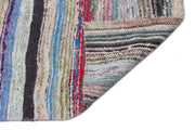 Girit Beige Striped Wool Handmade Area Rug 6'1" x 9'1"