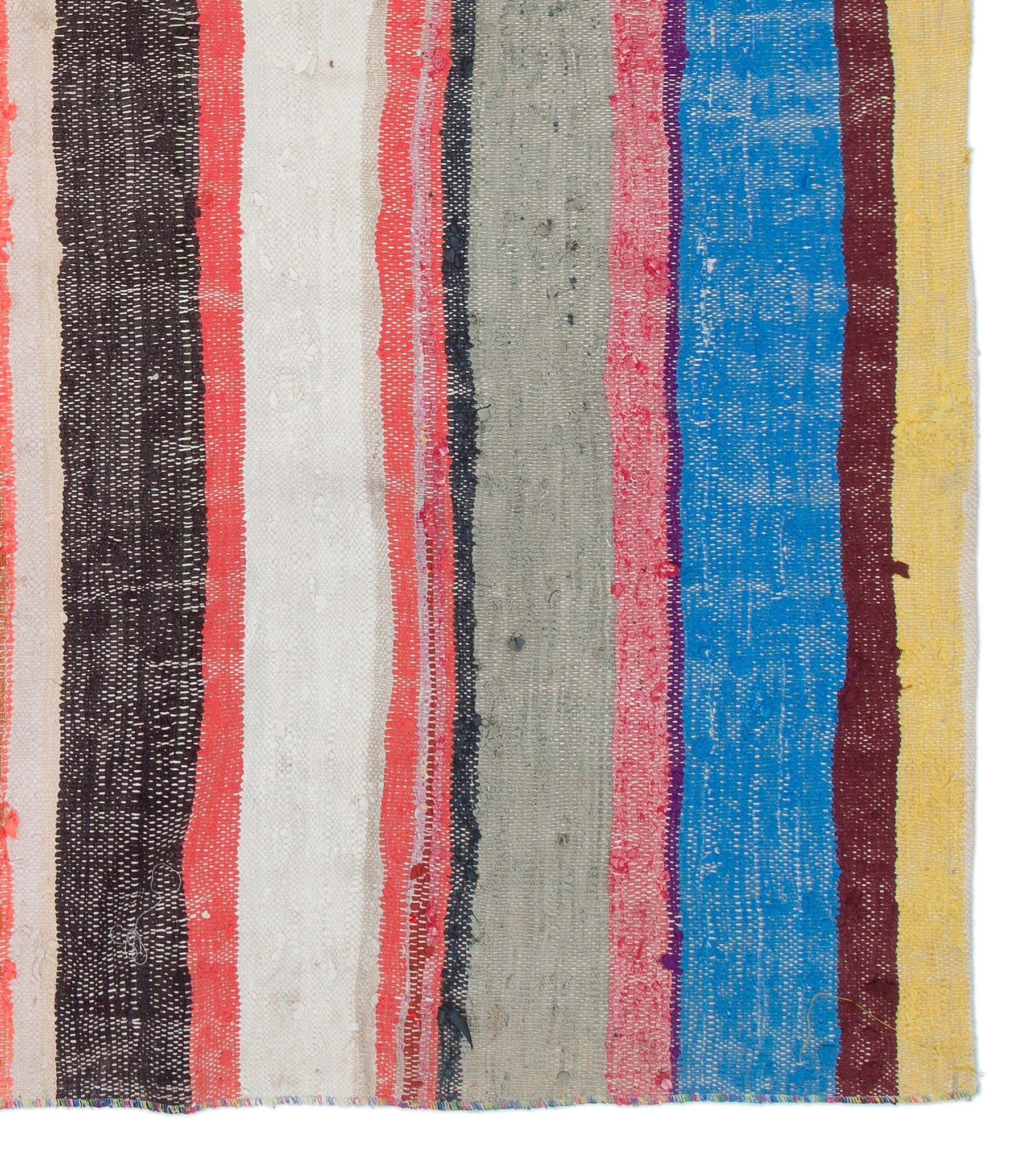 Girit Beige Striped Wool Handmade Area Rug 6'0" x 5'1"