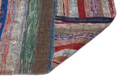 Girit Brown Striped Wool Handmade Area Rug 3'5" x 11'5"