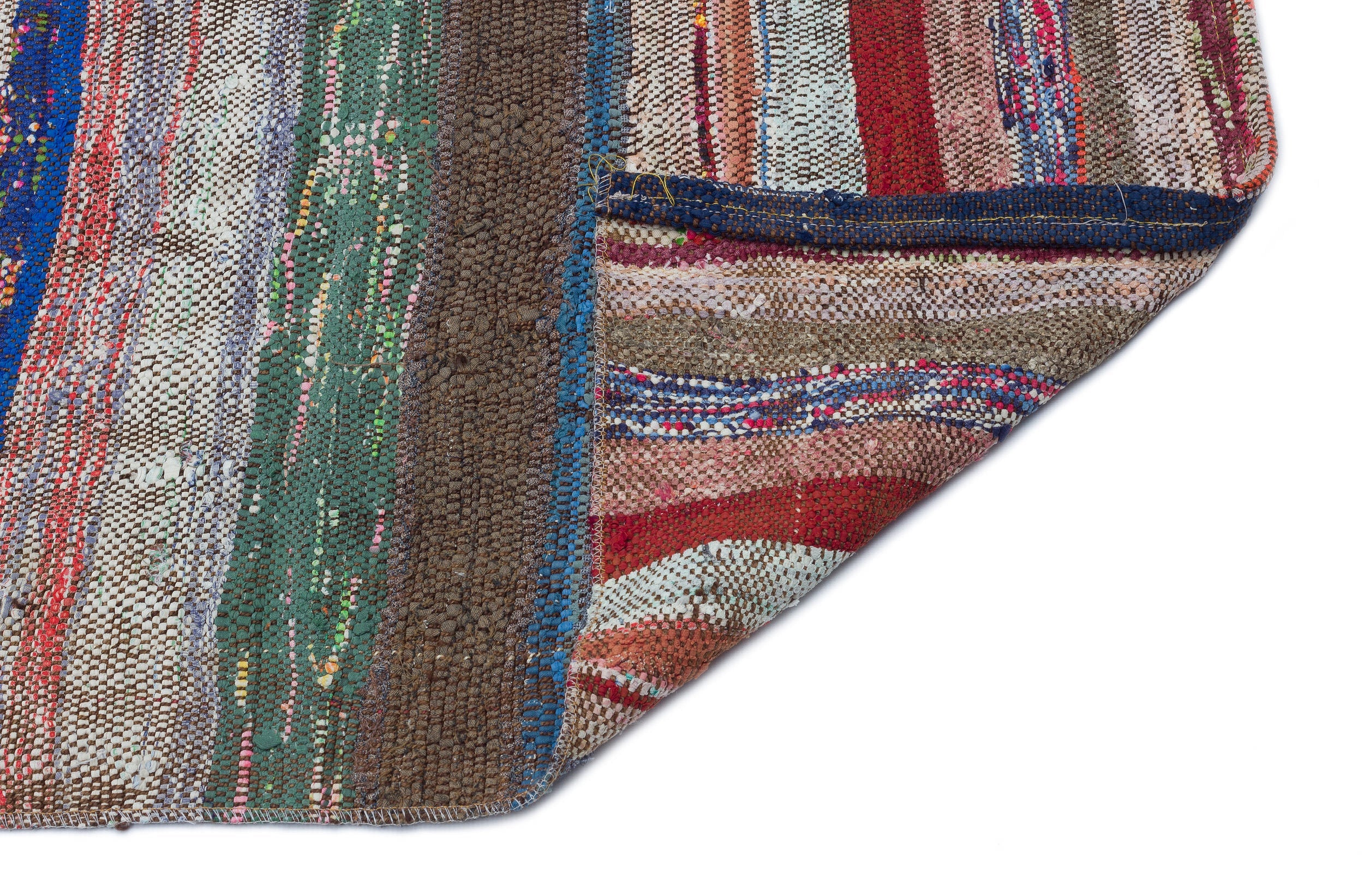 Girit Brown Striped Wool Handmade Area Rug 3'5" x 11'5"