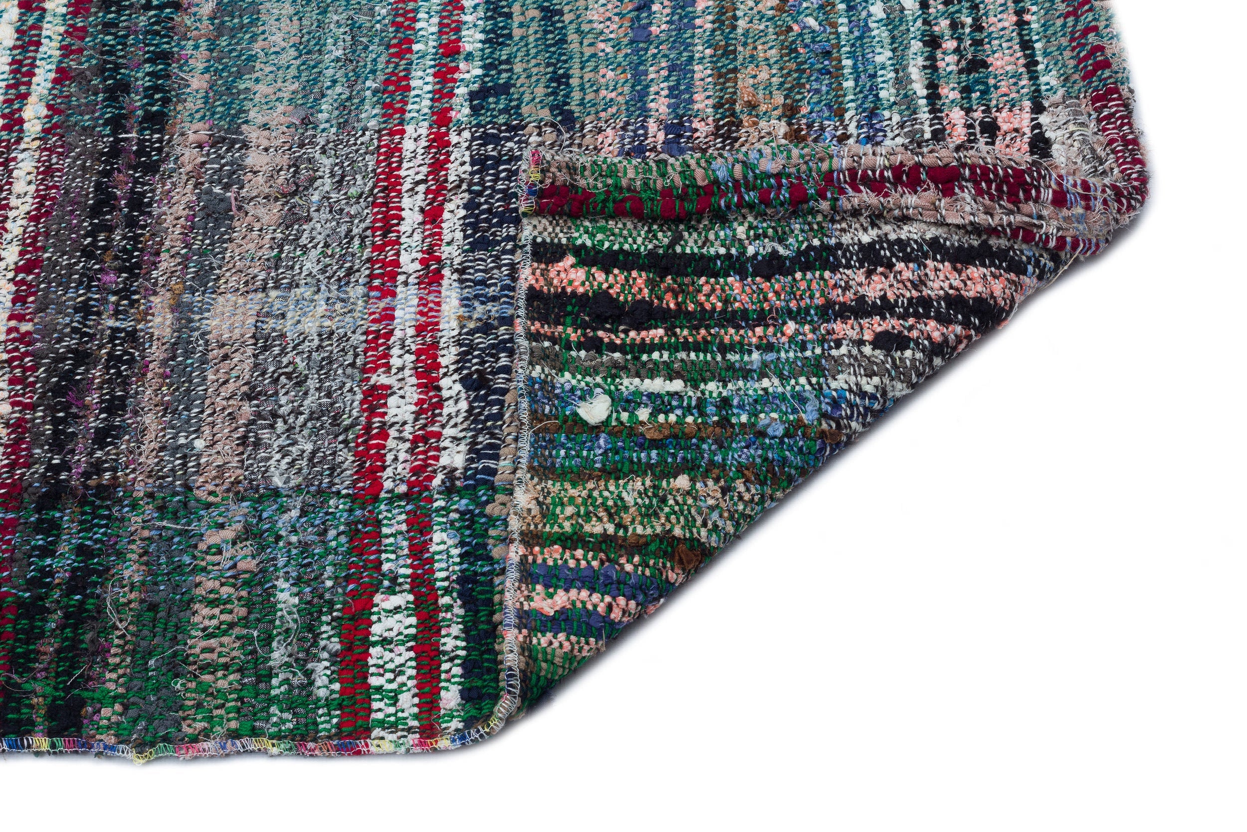 Girit Beige Striped Wool Handmade Area Rug 4'5" x 11'9"