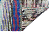 Girit Beige Striped Wool Handmade Area Rug 5'7" x 8'5"