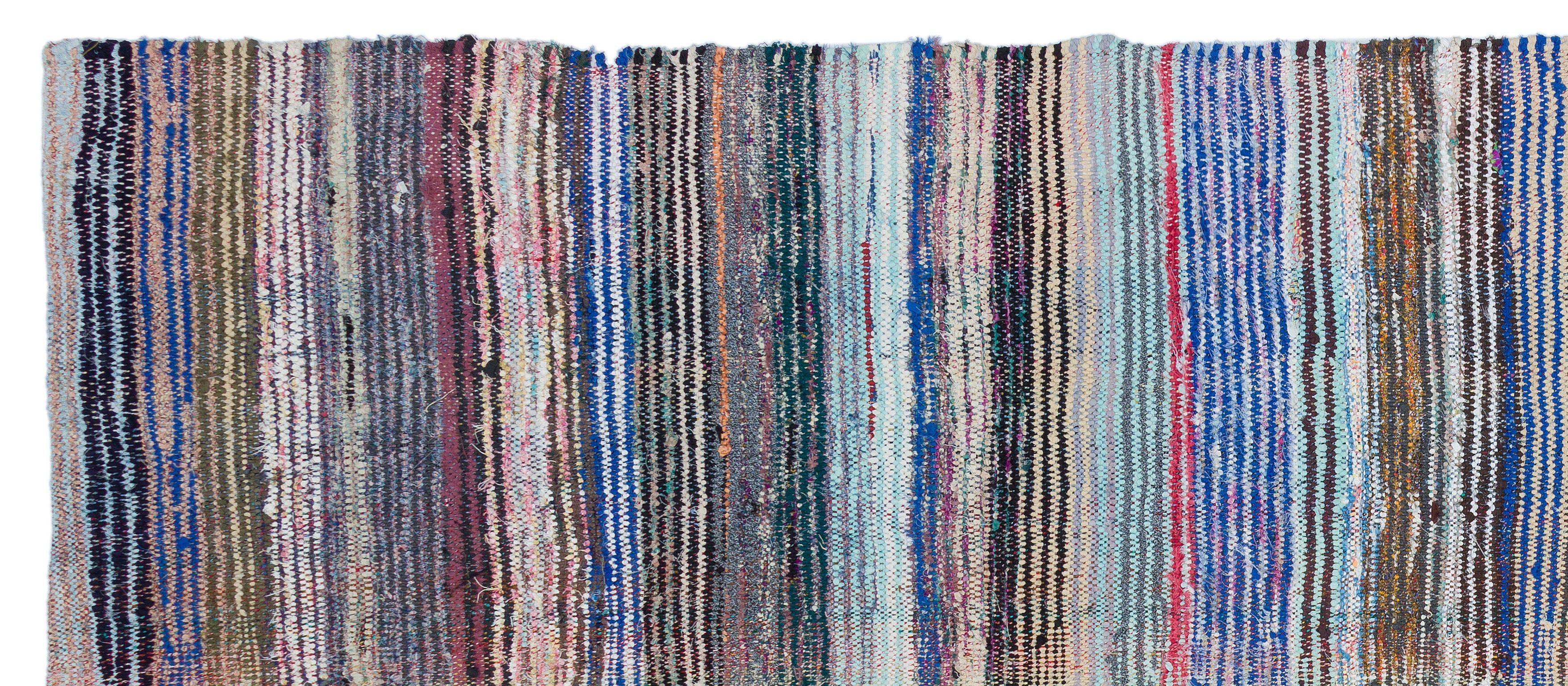 Girit Beige Striped Wool Handmade Area Rug 5'7" x 8'5"