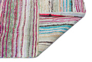 Girit Beige Striped Wool Handmade Area Rug 5'1" x 9'7"