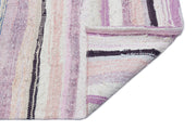 Girit Beige Striped Wool Handmade Area Rug 4'4" x 12'2"