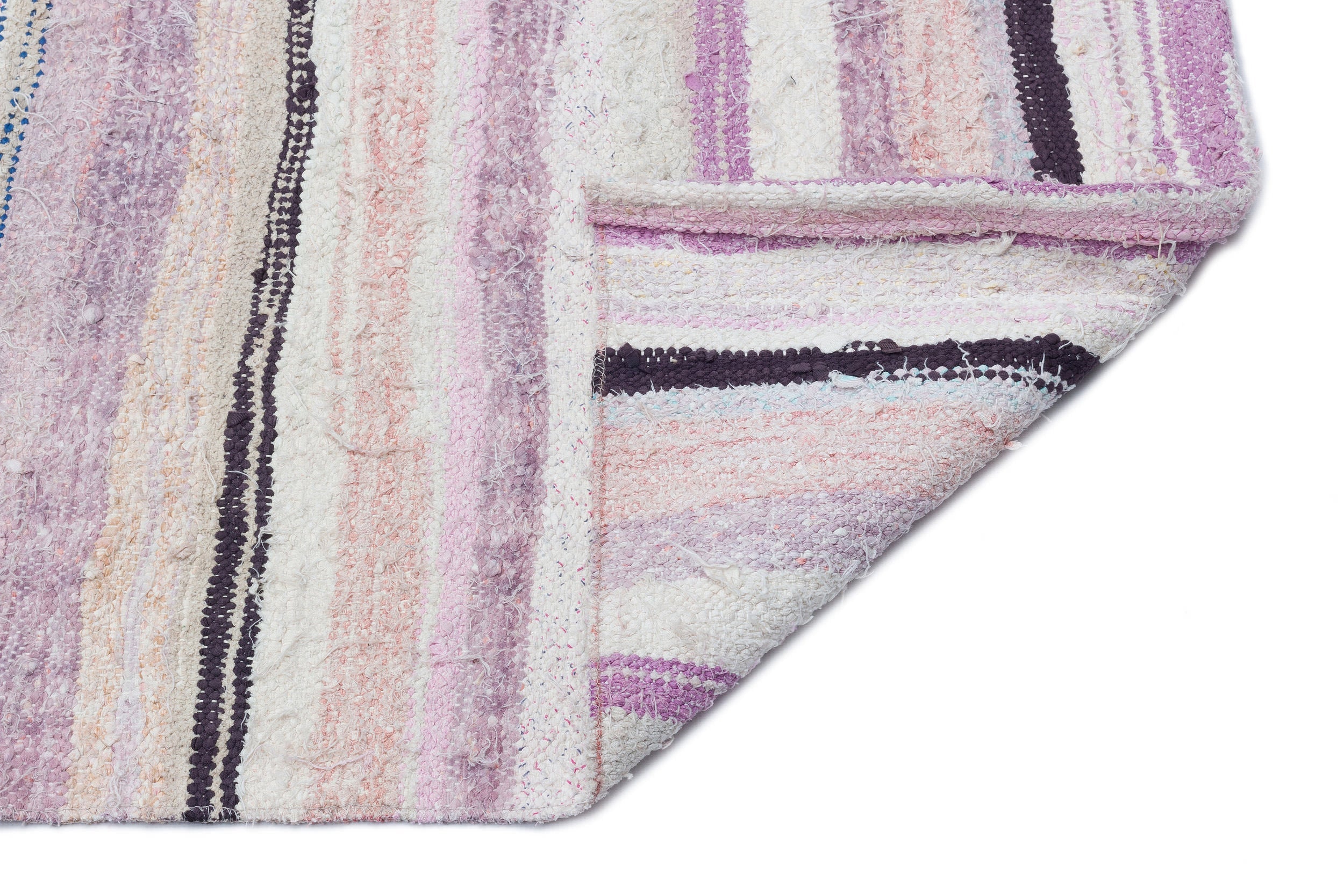 Girit Beige Striped Wool Handmade Area Rug 4'4" x 12'2"