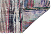 Girit Beige Striped Wool Handmade Area Rug 4'6" x 9'3"