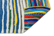 Girit Beige Striped Wool Handmade Area Rug 4'0" x 10'5"