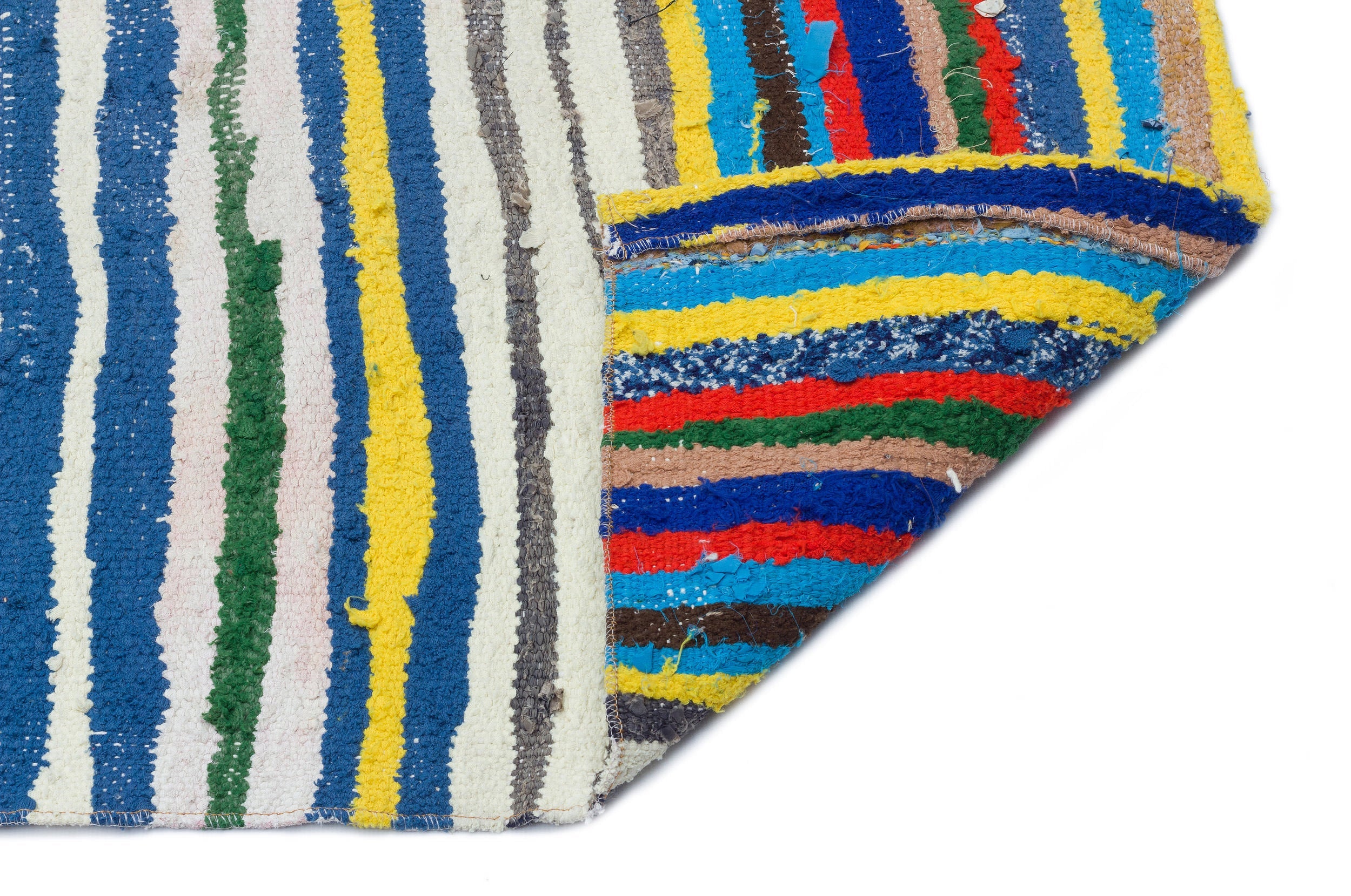 Girit Beige Striped Wool Handmade Area Rug 4'0" x 10'5"