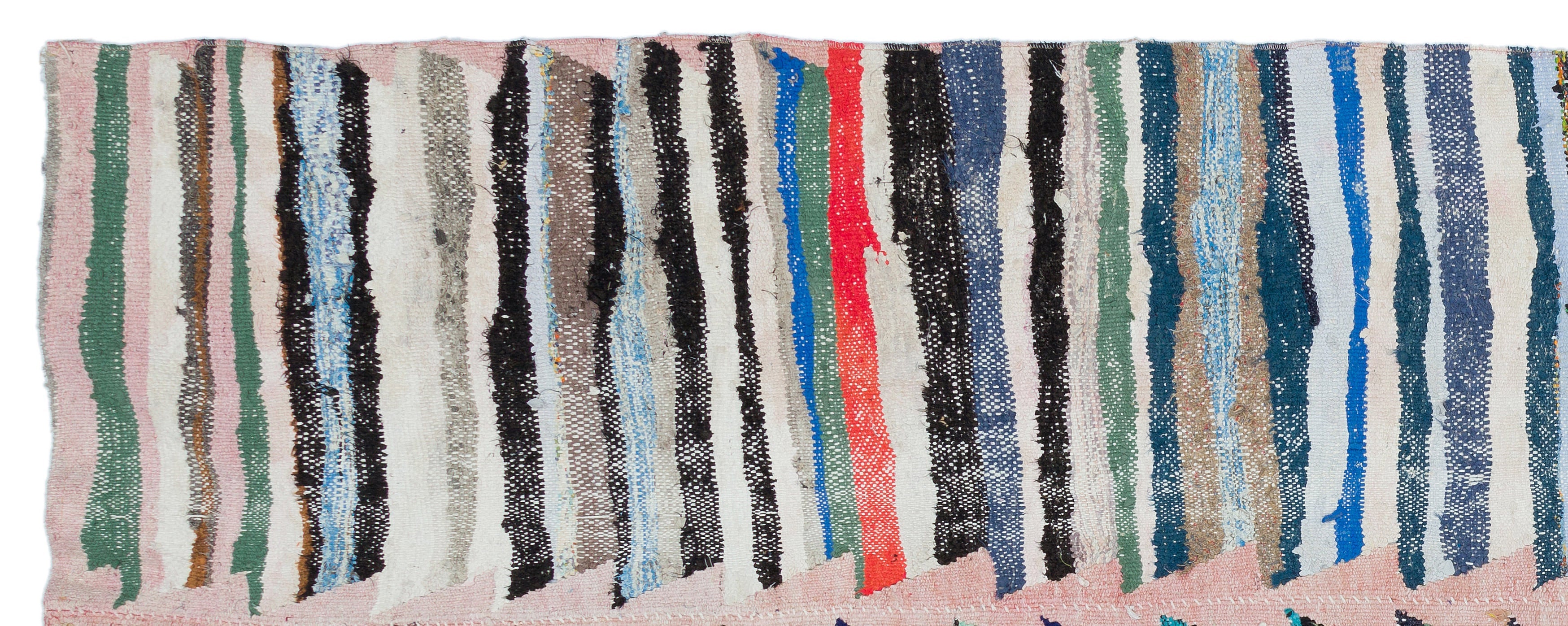 Girit Beige Striped Wool Handmade Area Rug 4'0" x 10'5"