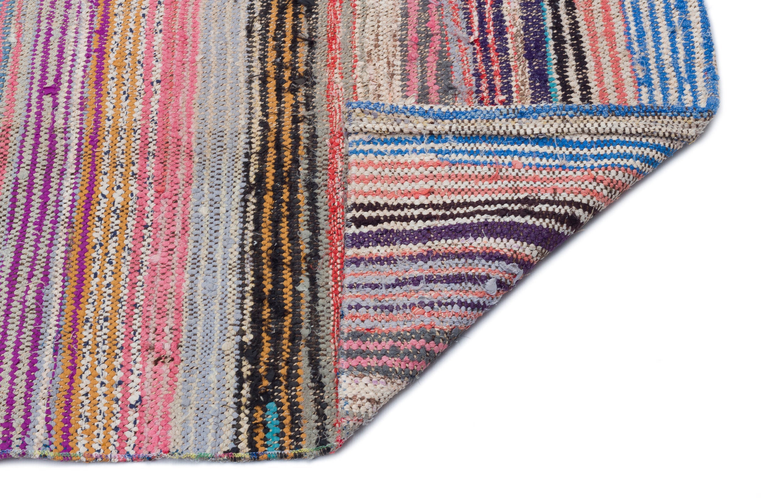 Girit Beige Striped Wool Handmade Area Rug 4'2" x 9'10"