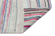 Girit Beige Striped Wool Handmade Area Rug 4'9" x 8'2"