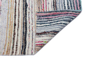Girit Beige Striped Wool Handmade Area Rug 5'9" x 9'5"