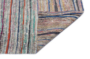 Girit Beige Striped Wool Handmade Area Rug 4'0" x 8'5"