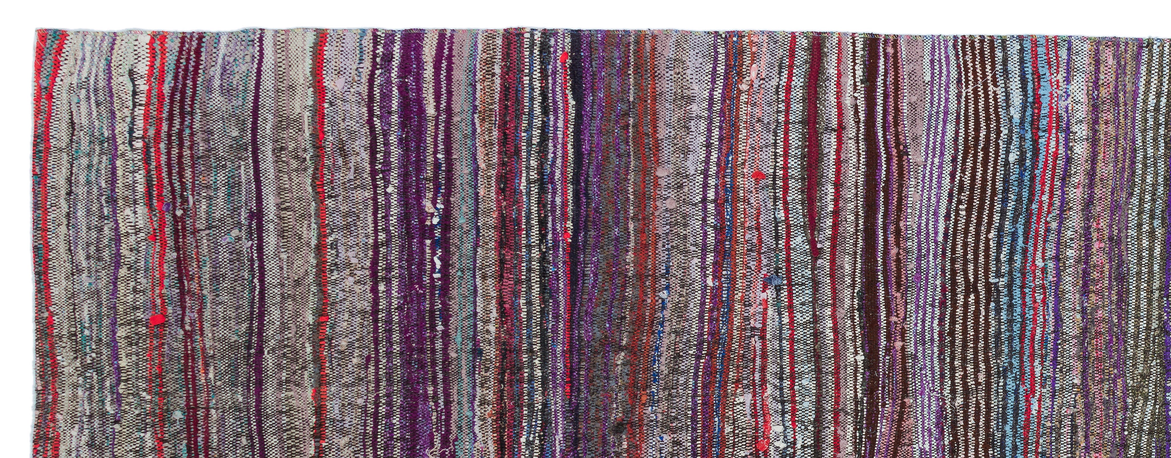 Girit Multy Striped Wool Handmade Area Rug 5'6" x 10'0"