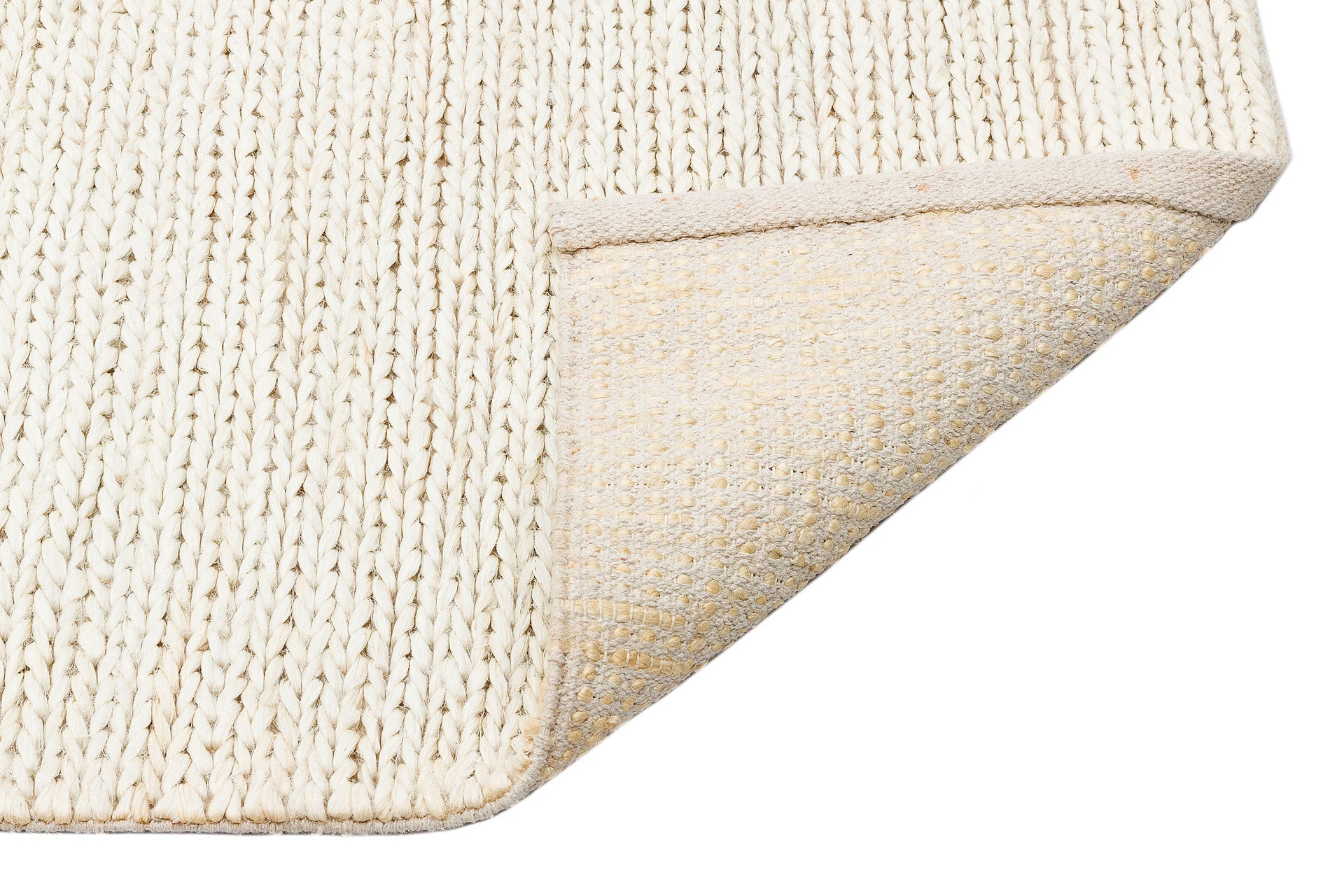 Handmade Jute Rug - White Modern Flatweave Natural Fiber Carpet for Living Room
