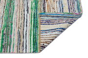 Girit Beige Striped Wool Handmade Area Rug 4'0" x 10'7"