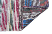 Girit Beige Striped Wool Handmade Area Rug 4'5" x 11'3"