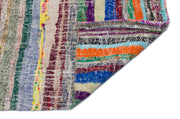 Girit Beige Striped Wool Handmade Area Rug 4'10" x 11'1"