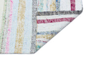 Girit Beige Striped Wool Handmade Area Rug 4'6" x 6'4"