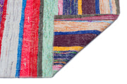 Girit Beige Striped Wool Handmade Area Rug 5'4" x 10'2"
