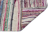 Girit Beige Striped Wool Handmade Area Rug 4'8" x 11'5"
