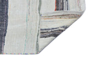 Girit Beige Striped Wool Handmade Area Rug 5'5" x 8'5"