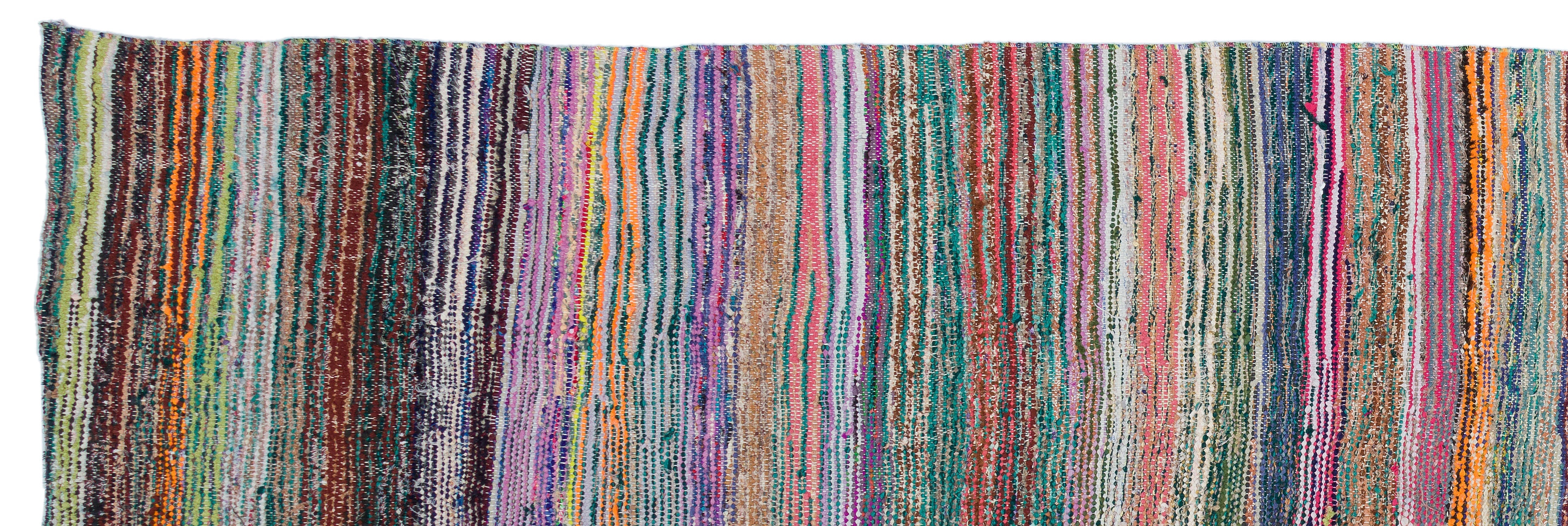Girit Beige Striped Wool Handmade Area Rug 6'1" x 9'1"