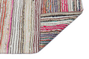 Girit Beige Striped Wool Handmade Area Rug 2'2" x 10'0"