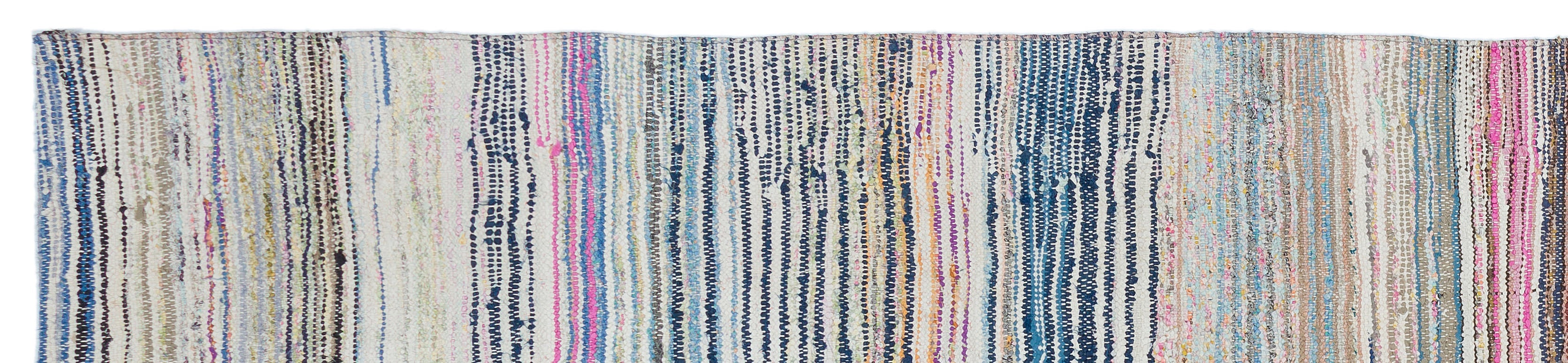 Girit Beige Striped Wool Handmade Area Rug 2'2" x 10'0"