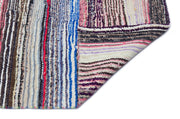 Girit Beige Striped Wool Handmade Area Rug 4'0" x 8'5"