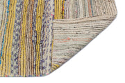Girit Beige Striped Wool Handmade Area Rug 4'4" x 8'11"