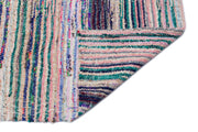 Girit Beige Striped Wool Handmade Area Rug 5'1" x 11'10"