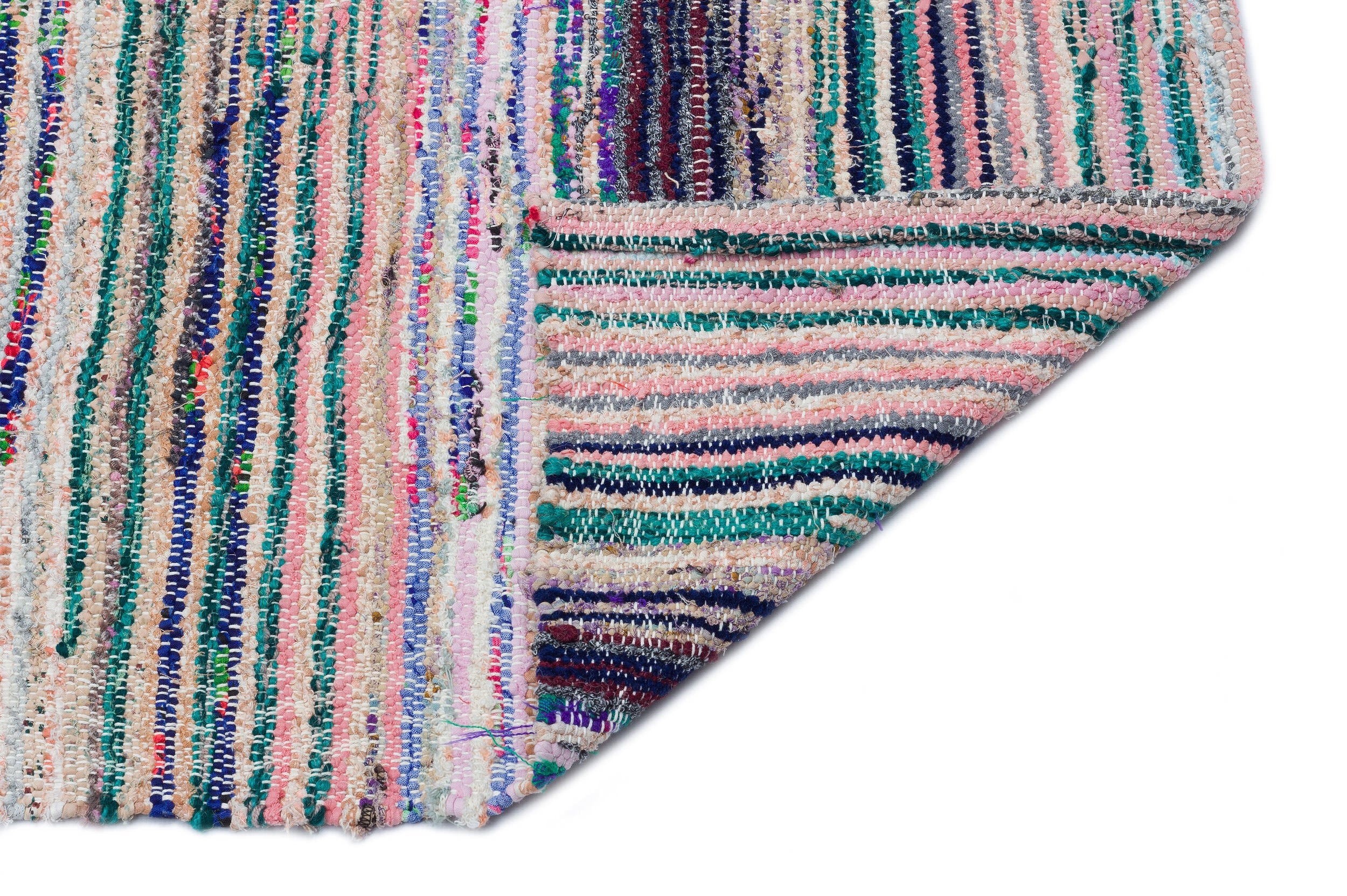 Girit Beige Striped Wool Handmade Area Rug 5'1" x 11'10"