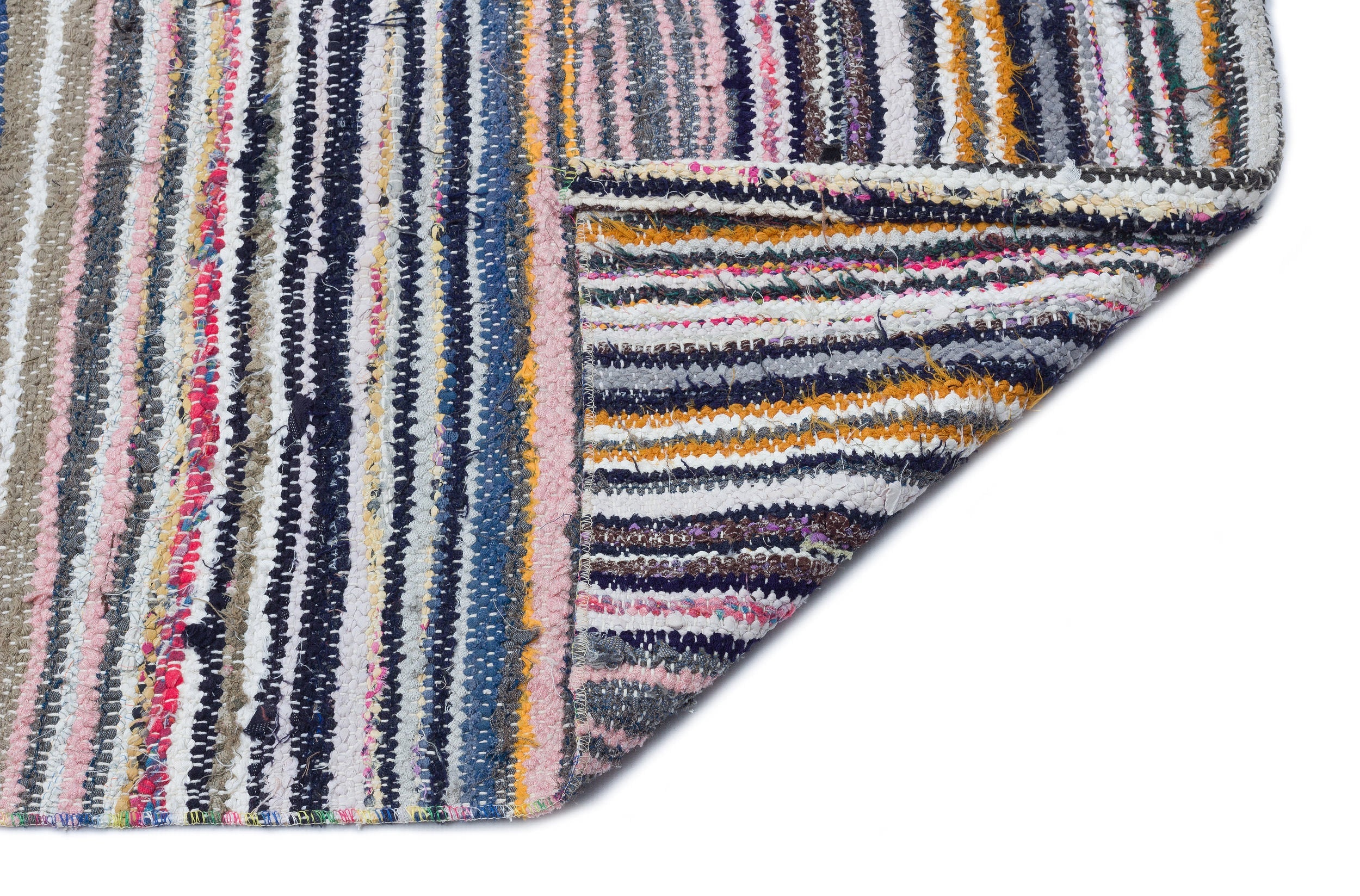 Girit 32154 Beige Striped Wool Handmade Area Rug 5'5" x 10'2"