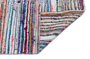 Girit Beige Striped Wool Handmade Area Rug 4'11" x 8'11"