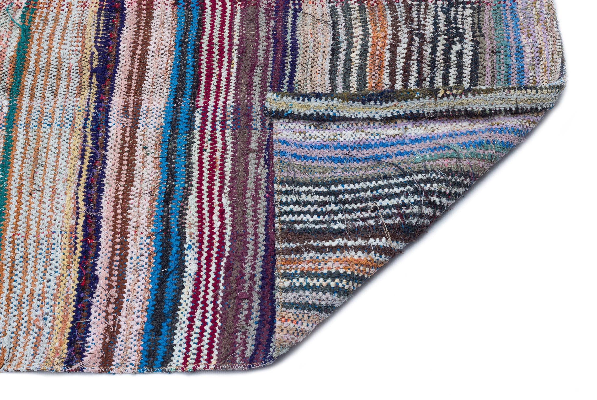 Girit Beige Striped Wool Handmade Area Rug 4'1" x 12'0"