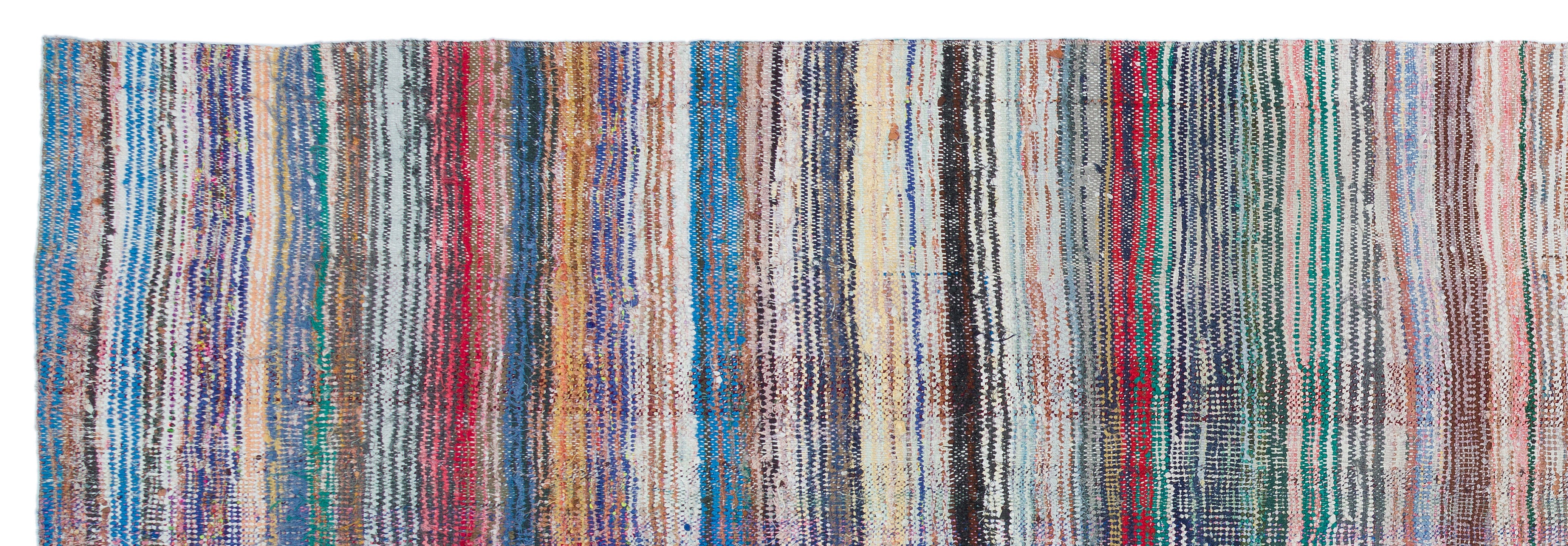 Girit Beige Striped Wool Handmade Area Rug 4'1" x 12'0"