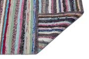 Girit Beige Striped Wool Handmade Area Rug 4'8" x 11'2"