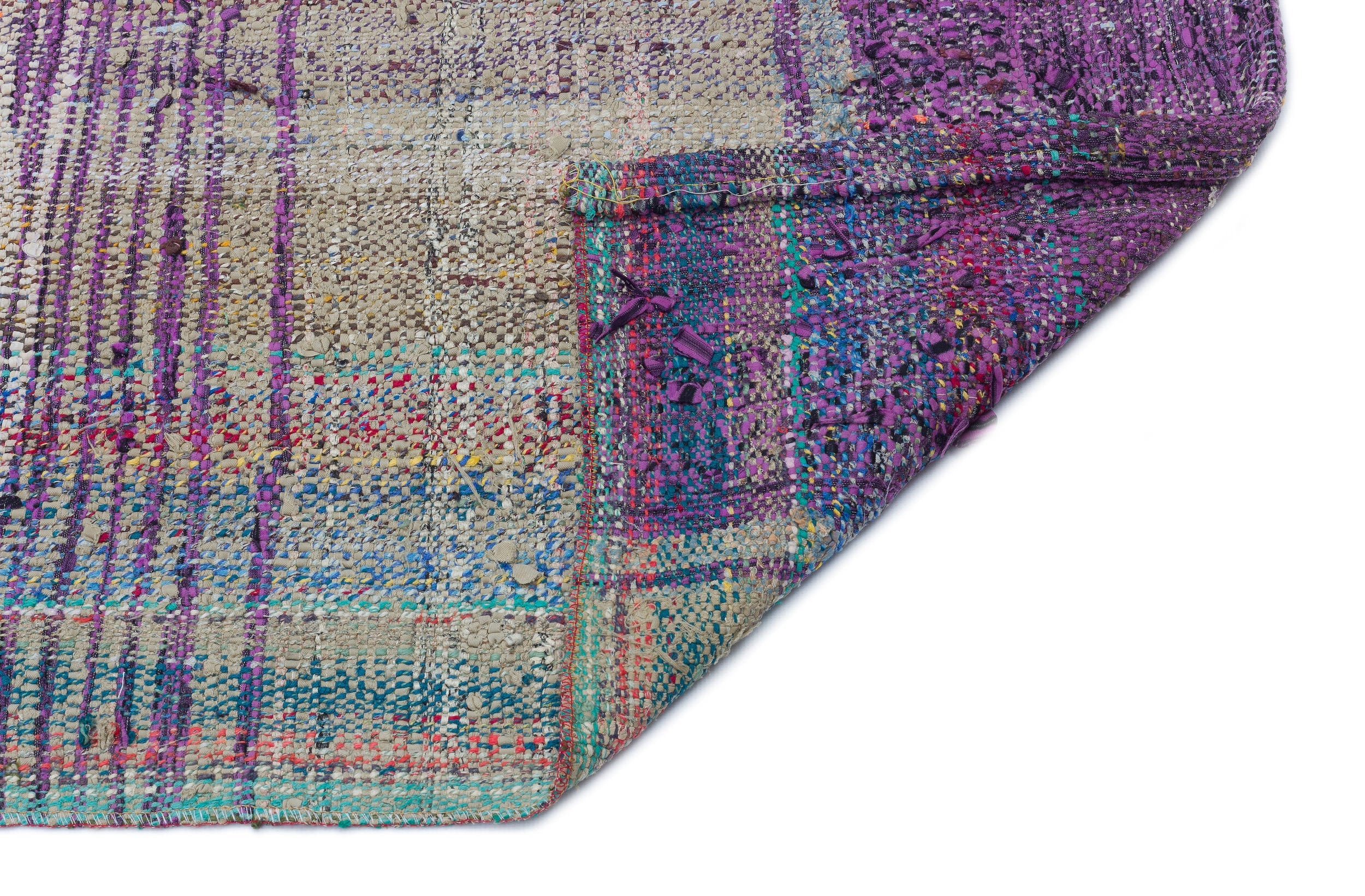 Girit 32164 Beige Striped Wool Handmade Area Rug 3'2" x 9'10"