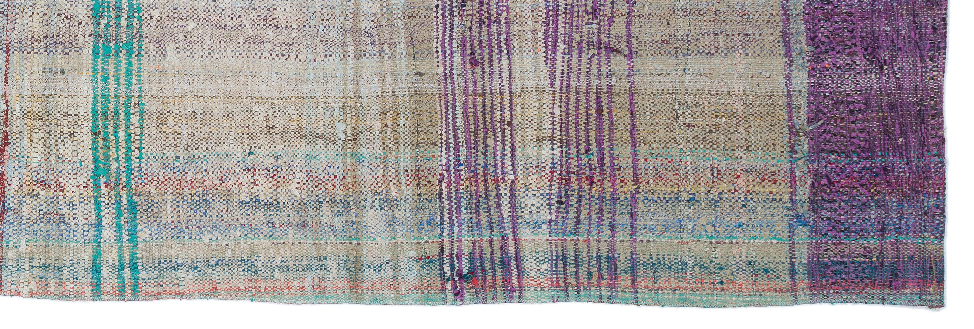 Girit 32164 Beige Striped Wool Handmade Area Rug 3'2" x 9'10"