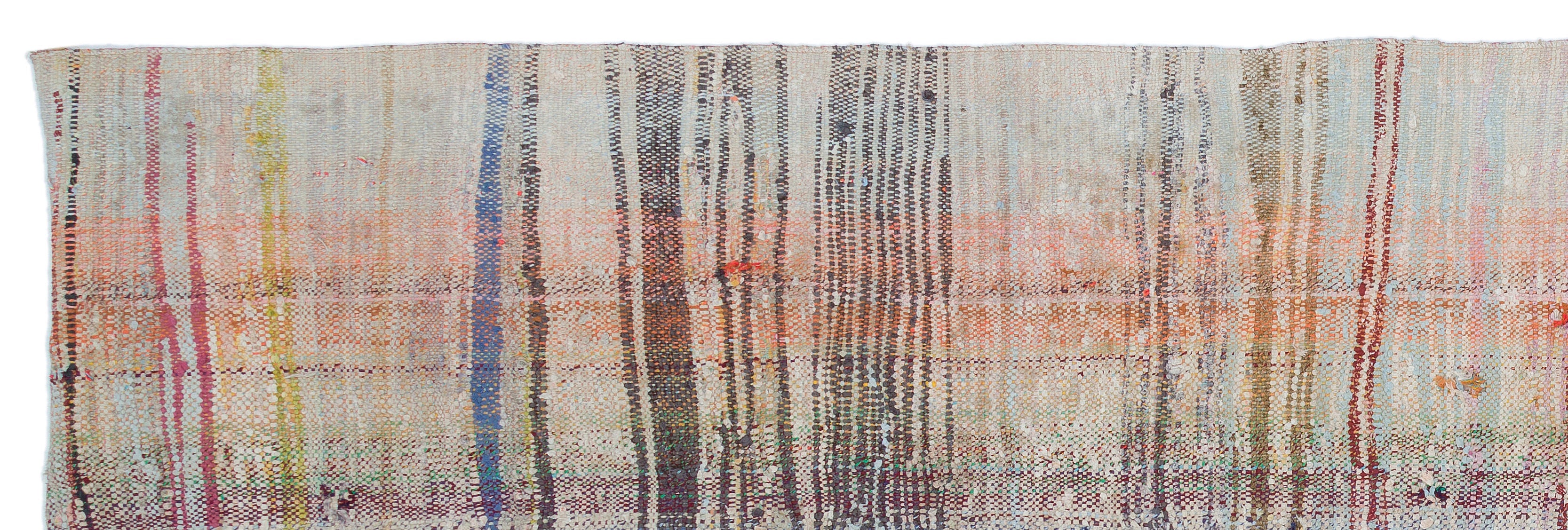 Girit 32164 Beige Striped Wool Handmade Area Rug 3'2" x 9'10"