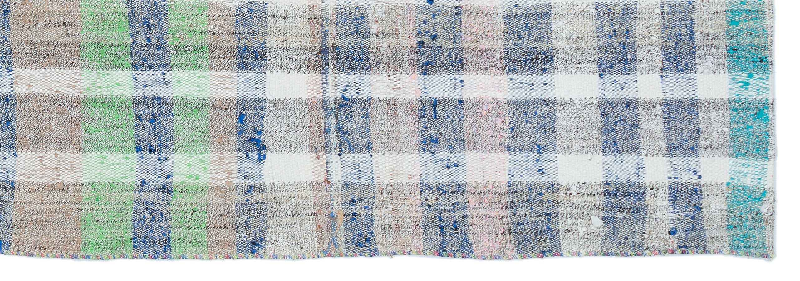 Girit Beige Striped Wool Handmade Area Rug 2'6" x 7'7"