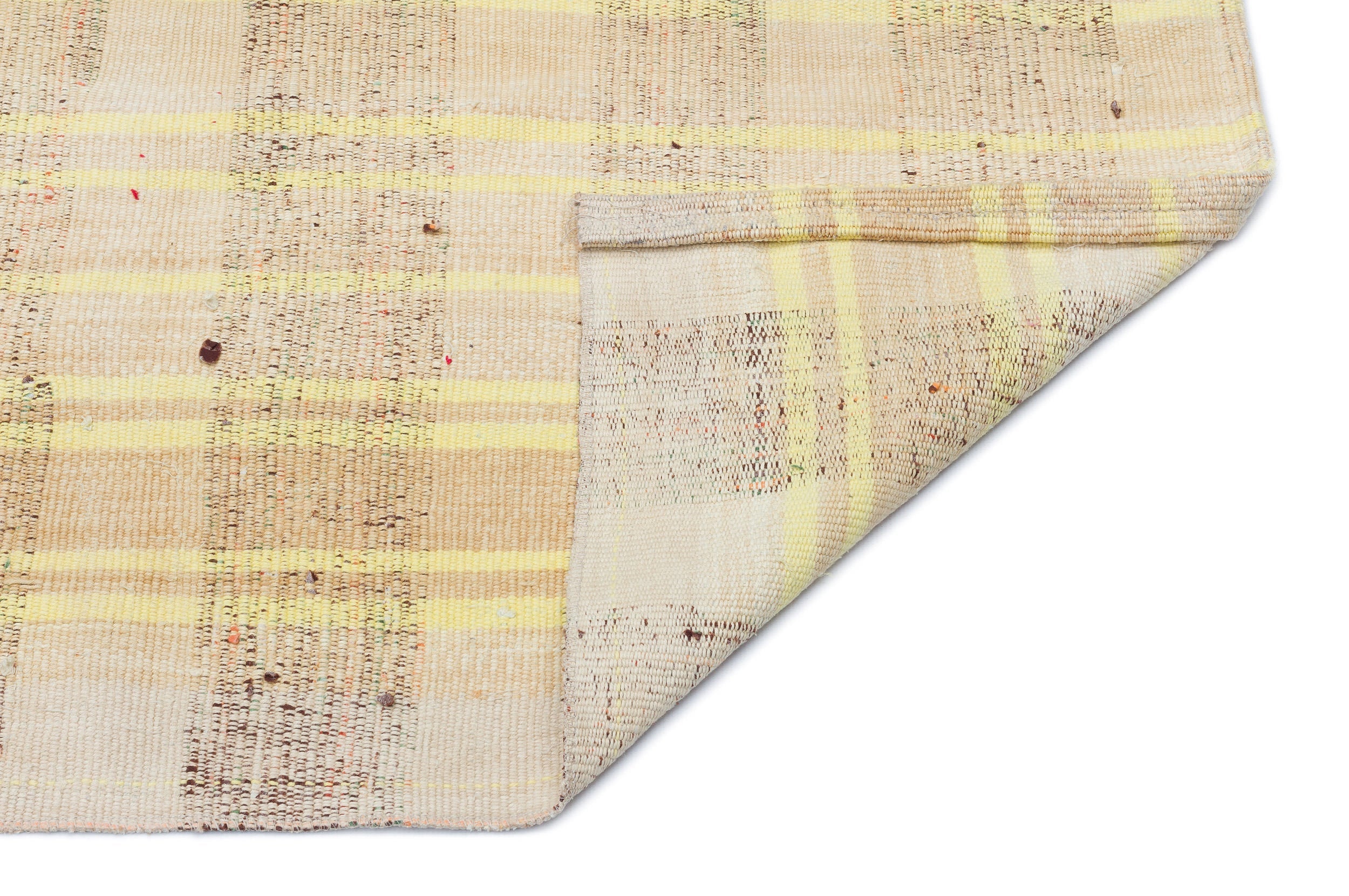 Girit Beige Striped Wool Handmade Area Rug 2'8" x 7'3"