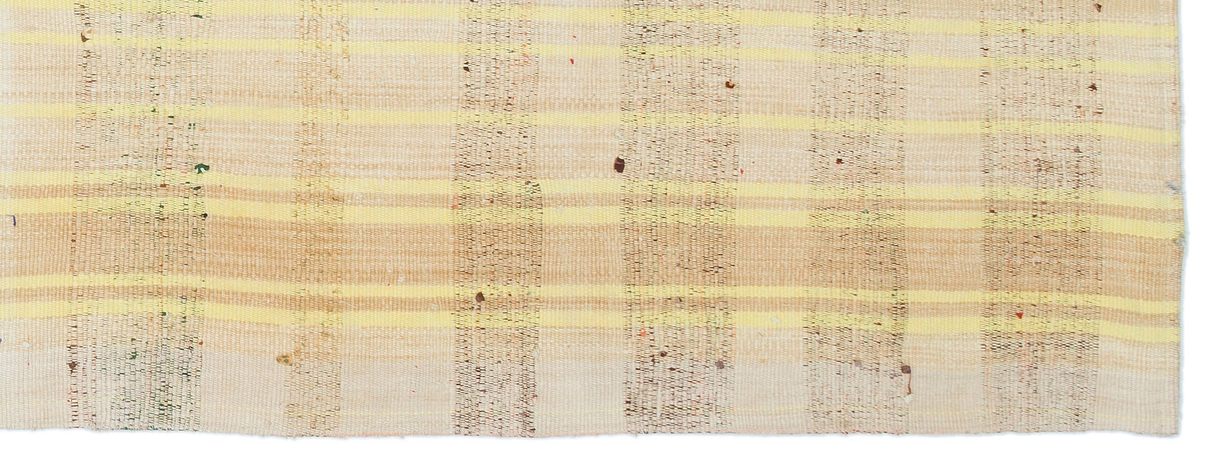 Girit Beige Striped Wool Handmade Area Rug 2'8" x 7'3"