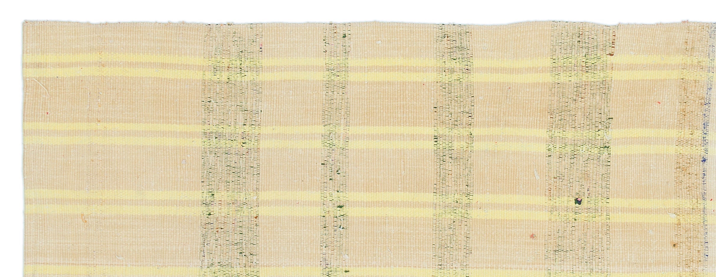 Girit Beige Striped Wool Handmade Area Rug 2'8" x 7'3"