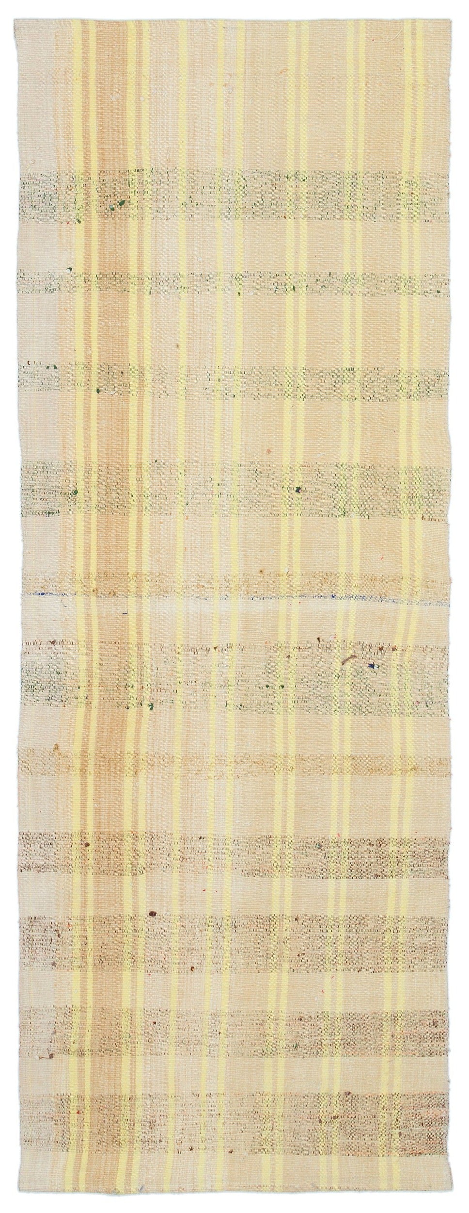 Girit Beige Striped Wool Handmade Area Rug 2'8" x 7'3"