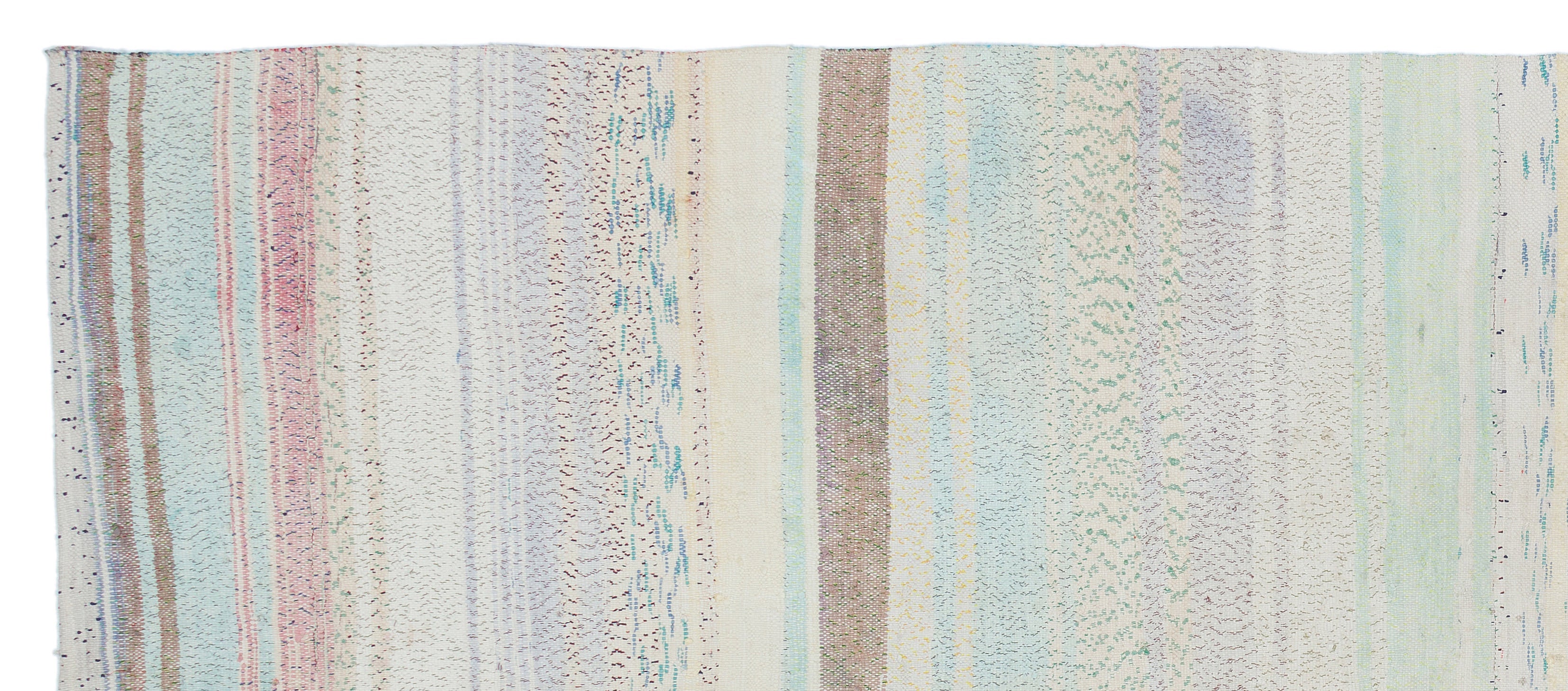 Girit 32202 Beige Striped Wool Handmade Area Rug 4'1" x 9'10"