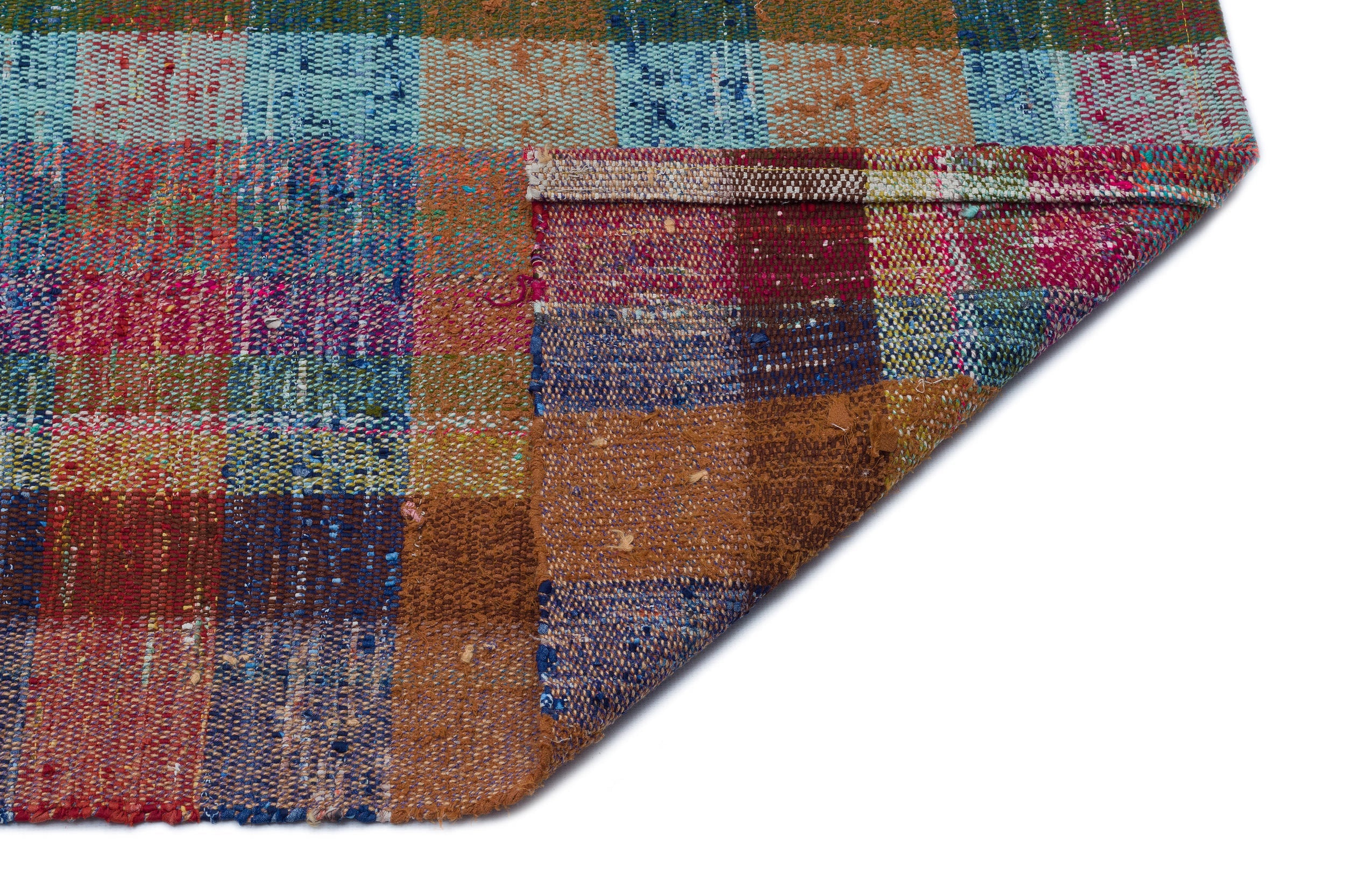 Girit Beige Striped Wool Handmade Area Rug 7'9" x 9'3"